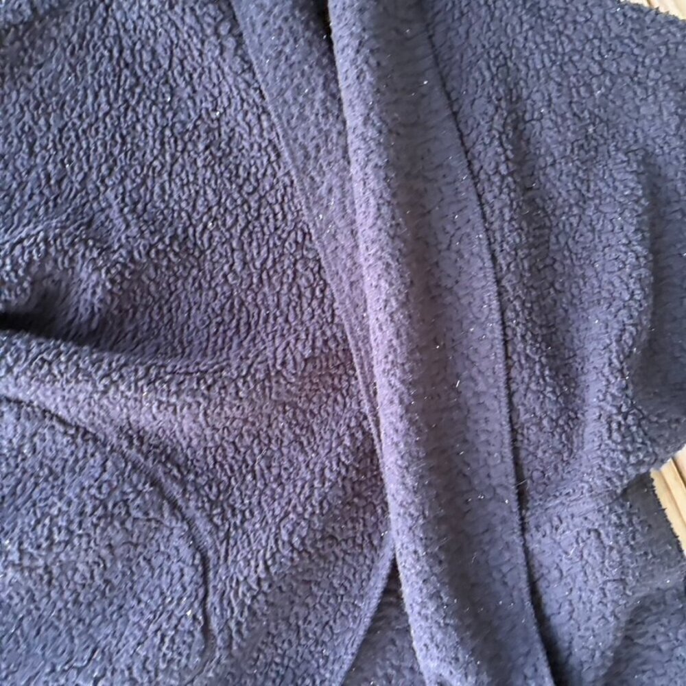 Nordic Beach Womens Top One Size Black Hooded Open Front Wrap Fleece Cozy - Picture 5 of 8